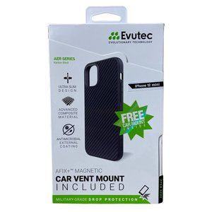 Evutec iPhone 12 Mini Case Military Grade Drop Protection Car Vent Mount Black
